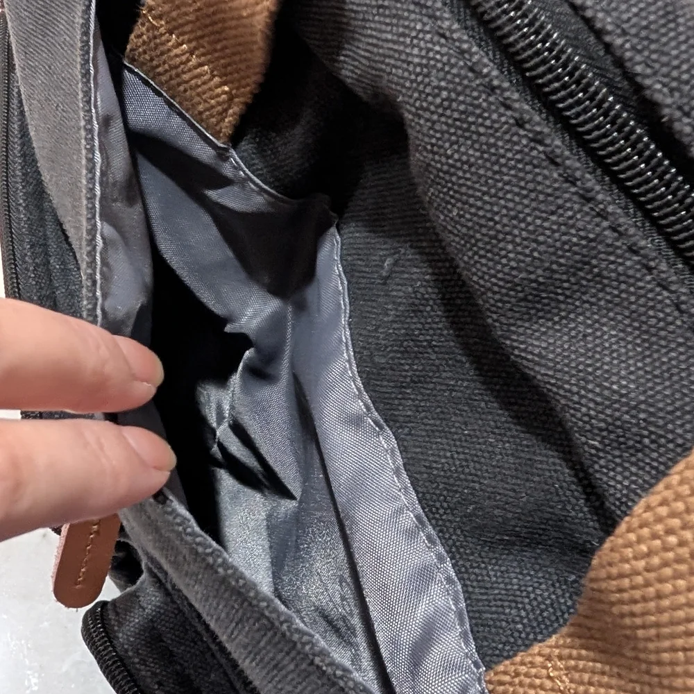 CoolBell Convertible Backpack Messenger Charcoal Gray Canvas Men's Laptop Bag